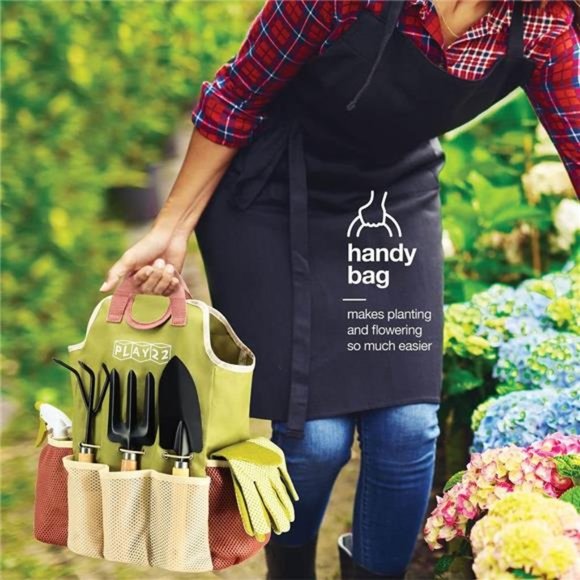 Complete Garden Tool Kit Comes With Bag & Gloves,Garden Tool Set w Spray-Bottle - Picture 4 of 6
